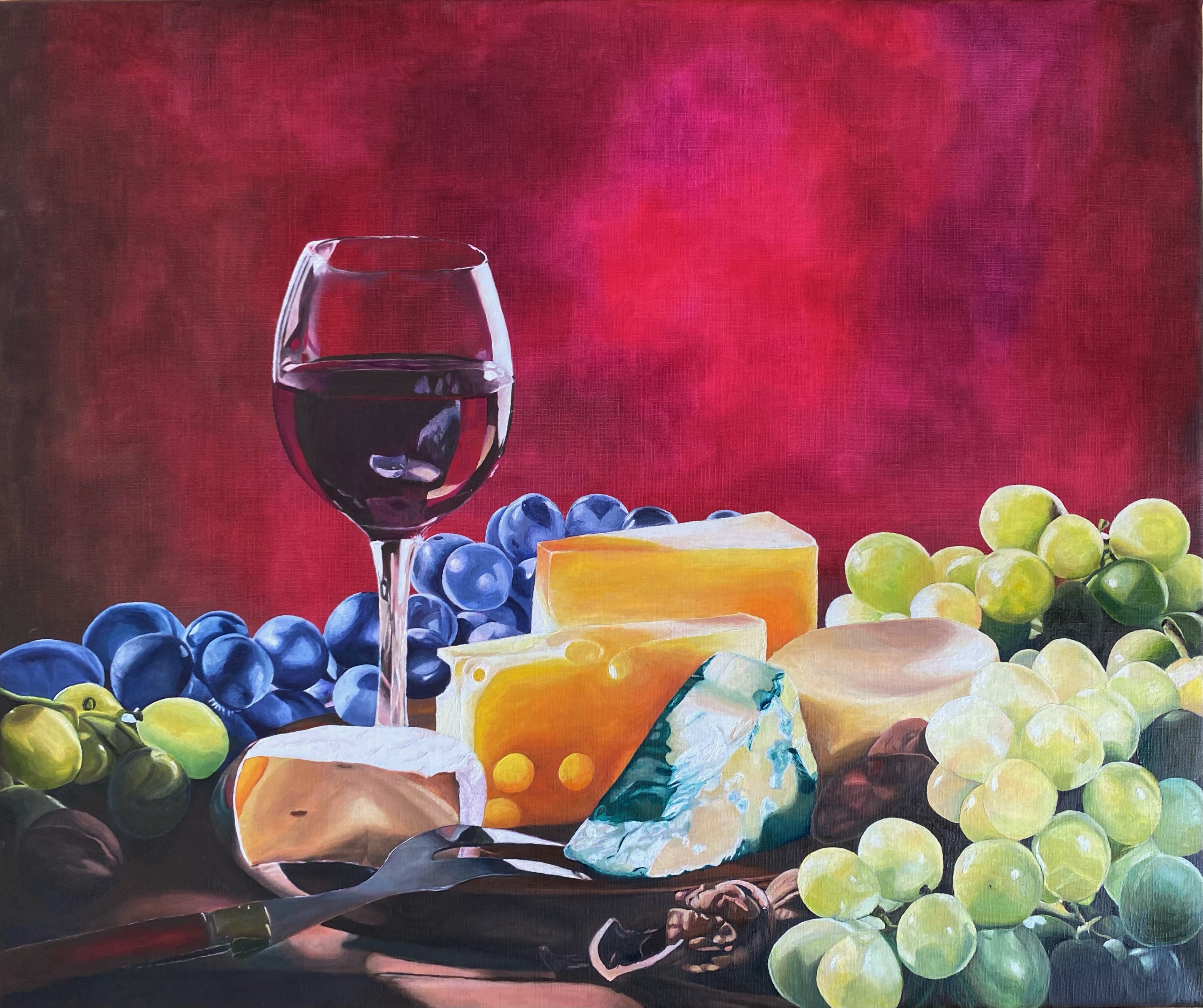 Druer, vin og ost